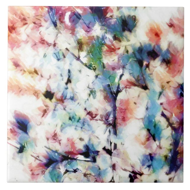 Modern brush stroke marble granite abstract retro ceramic tile (Front)