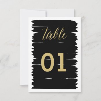 Modern Brush Strokes Table Number by envelopmentswedding at Zazzle