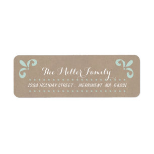 Modern Brush Swirl Address Label