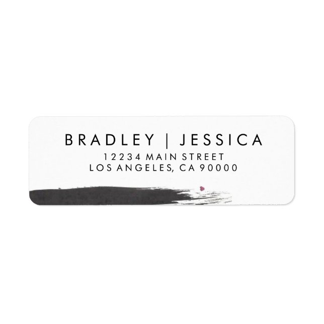 Modern Brush  Wedding Labels (Front)