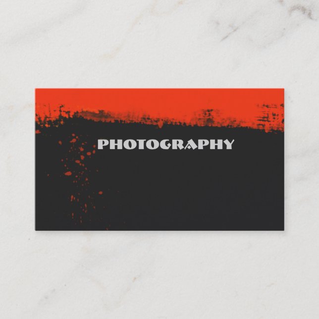 Modern Brush Work Red  Abstract Paint Splatters Business Card (Front)