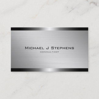 Modern Brushed Aluminum Business Card