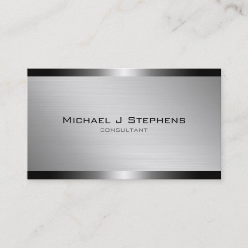 Customizable Modern Brushed Aluminum Business Card Template