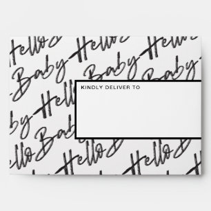 Modern Brushed Calligraphy Baby Shower Pre-Address Envelope
