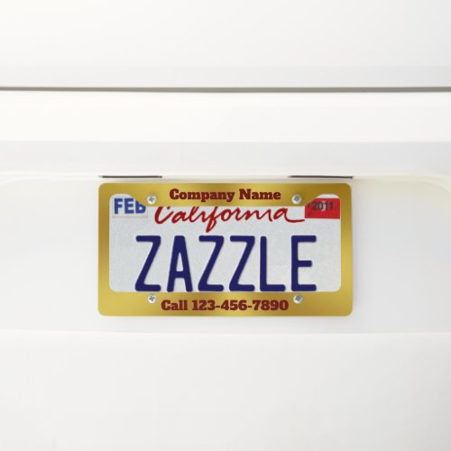 Modern Brushed Faux Gold Create Your Own License Plate Frame