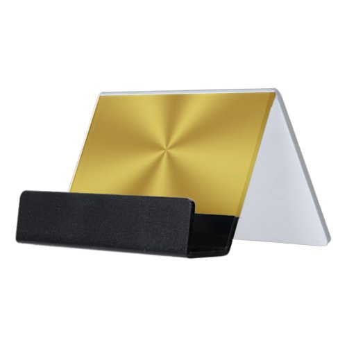 Modern Brushed Gold Look Desk Business Card Holder