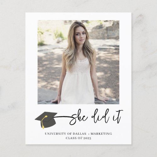 Modern Brushed Graduate Cap Photo Graduation Card