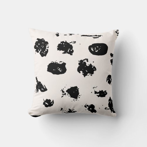 Modern Brushed Ink Spots  Throw Pillow