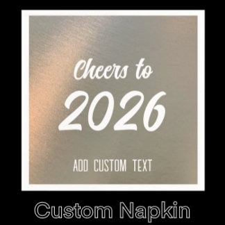 Modern Brushed Metal 2026 New Years Party Napkins