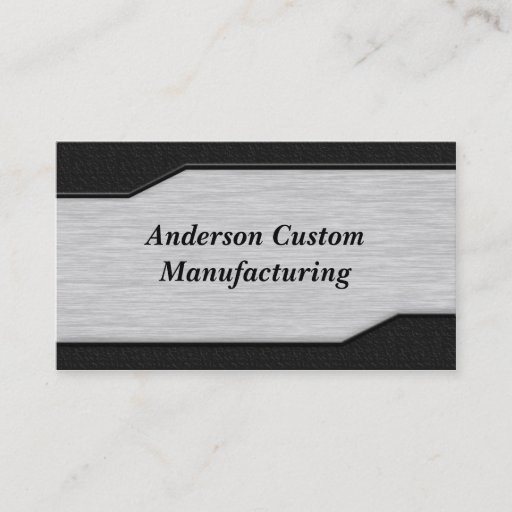 Customizable Modern Brushed Metal Business Cards