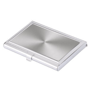 Modern Brushed Metal Look Business Card Case
