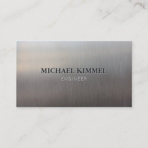 Modern Brushed Metal Look Customizable Business Card