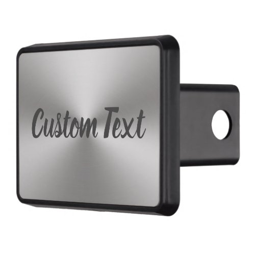 Modern Brushed Metal Look Dark Gray Script Text Hitch Cover