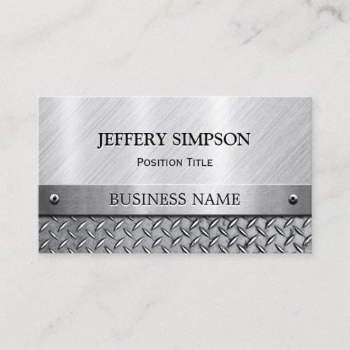 Modern Brushed Metal Look _ Fully Customizable Business Card