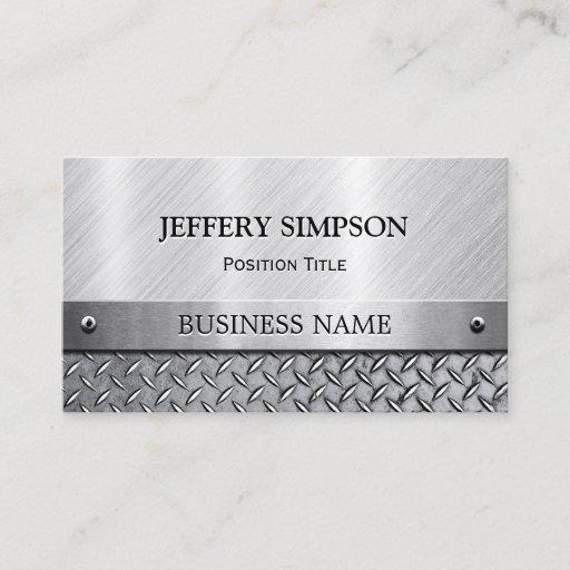 Customizable Modern Brushed Metal Look - Fully Customizable Business Card