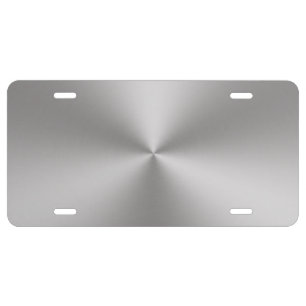 Modern Brushed Metal Look License Plate