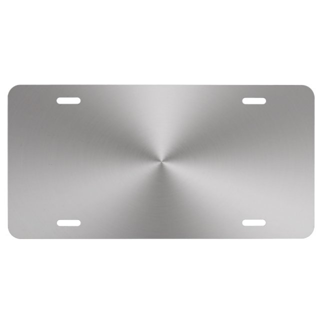 Modern Brushed Metal Look License Plate (Front)