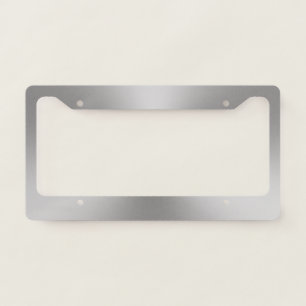 Modern Brushed Metal Look License Plate Frame
