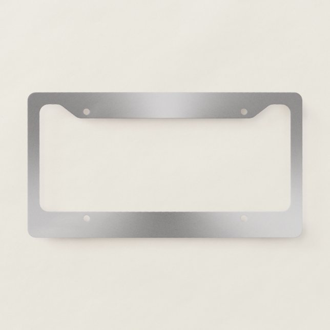 Modern Brushed Metal Look License Plate Frame (Front)