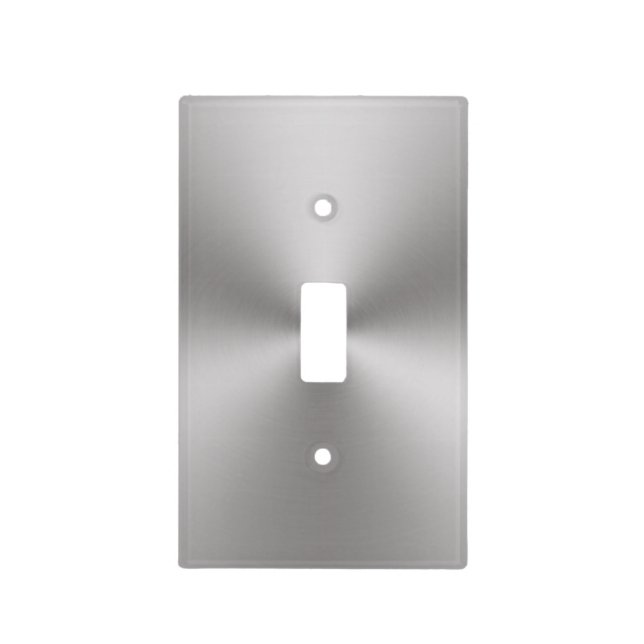 Modern Brushed Metal Look Light Switch Cover (Front)