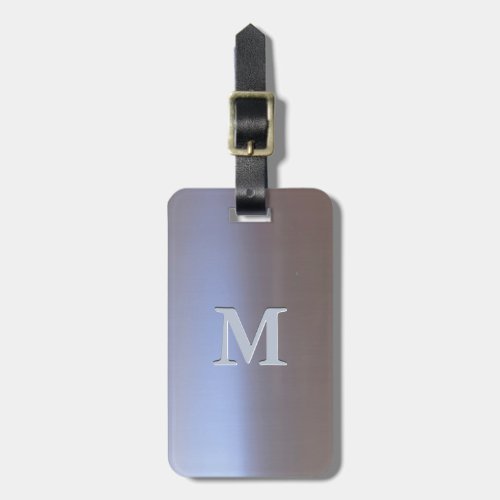 Modern Brushed Metal Look S01 Monogram Luggage Tag