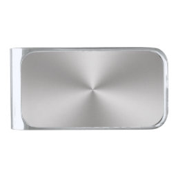 Modern Brushed Metal Look Silver Finish Money Clip