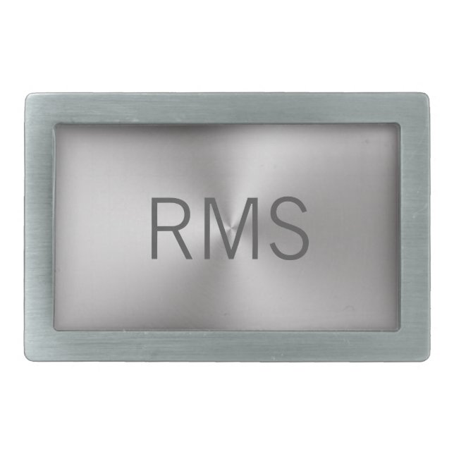 Modern Brushed Metal Look with Monogram Belt Buckle (Front)