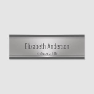 Modern Brushed Metal Look with Professional Title Name Tag