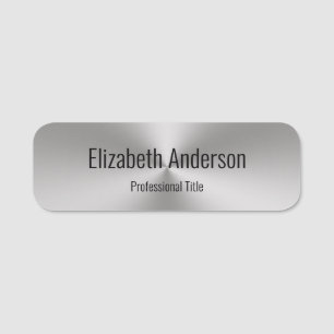 Modern Brushed Metal Look with Title and Name Tag