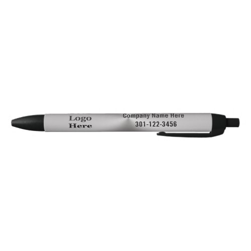 Modern Brushed Metal Look Your Logo Here Black Ink Pen