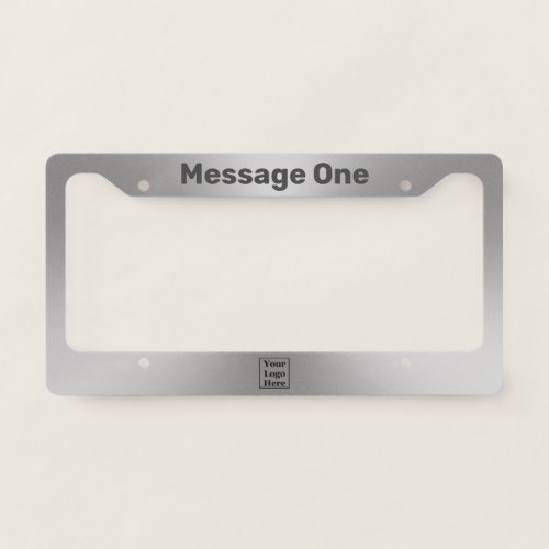 Modern Brushed Metal Look Your Logo Here License Plate Frame