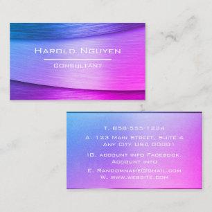Modern Brushed Metal Metallic Stainless Steel Business Card