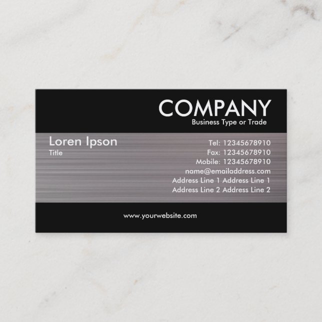 Modern - Brushed Metal Texture Business Card (Front)