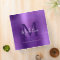 Modern Brushed Metallic Purple Monogram