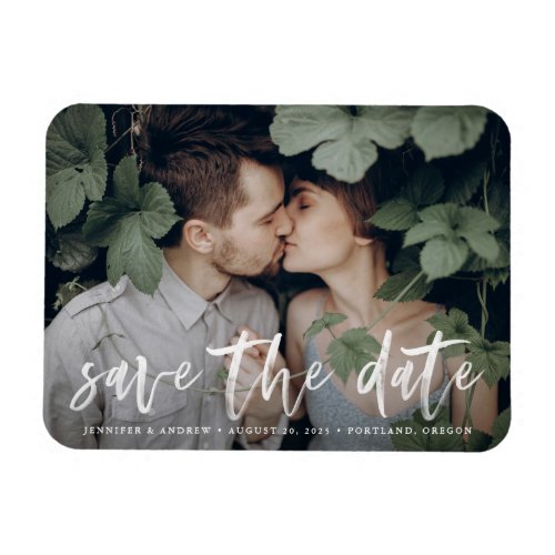 Modern Brushed  Save The Date Magnet