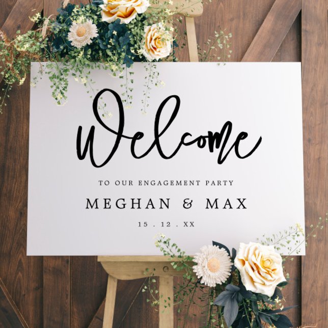 Modern Brushed Script Engagement Welcome Sign (Creator Uploaded)