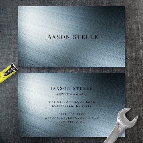 Modern Brushed Steel Business Card