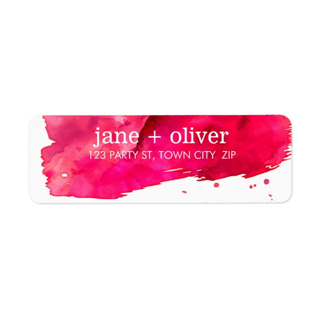 MODERN BRUSHSTROKE LABEL artistic watercolor red (Front)