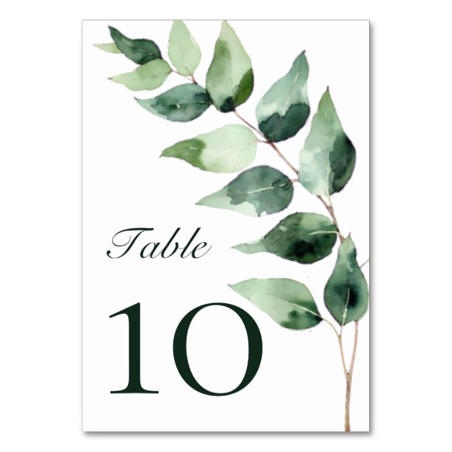 Modern Brushstroke Photo Wedding | Navy Blue Table Number (Front)