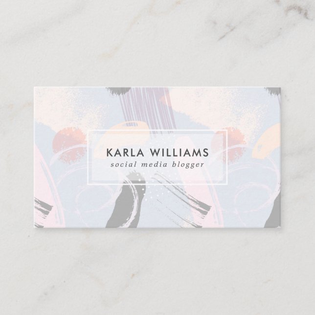 Modern brushstrokes collage business card (Front)