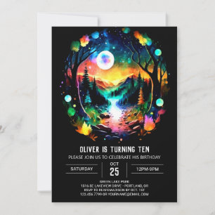 Modern Brushwood Magic Birthday Invitation