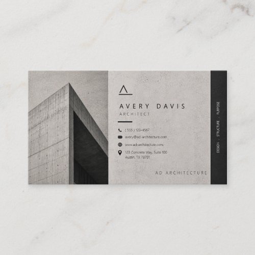 Modern Brutalist Concrete Architect Business Card