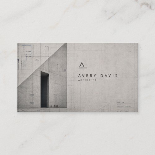 Modern Brutalist Concrete Architect Business Card