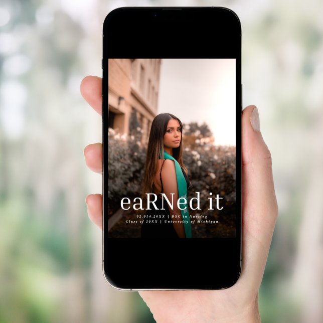 Modern BSC RN 4 Photos Nursing Graduation  Invitation (Front Digital)