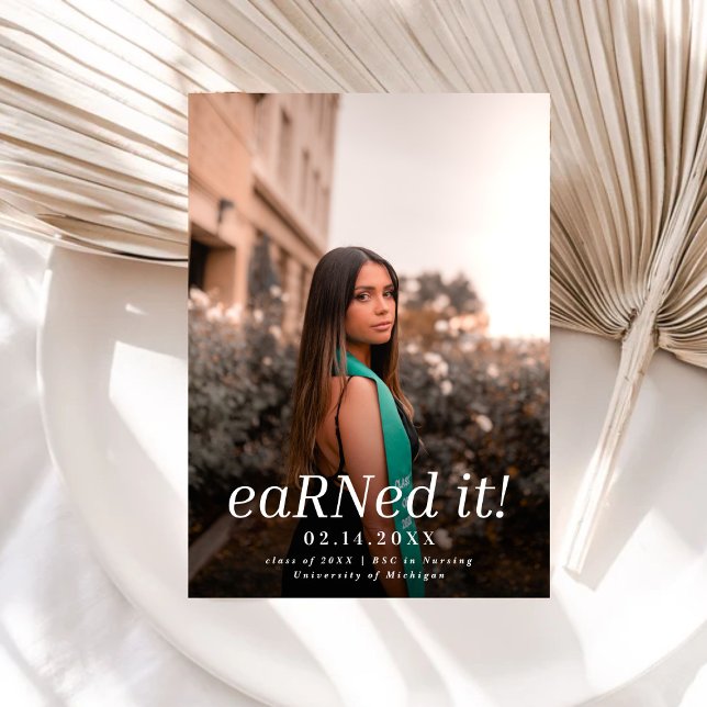 Modern BSC RN 4 Photos Nursing Graduation  Invitation (Creator Uploaded)