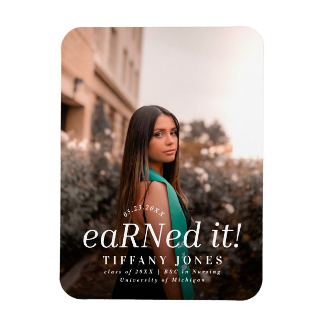 Modern BSC RN 4 Photos Nursing Graduation  Magnet (Vertical)