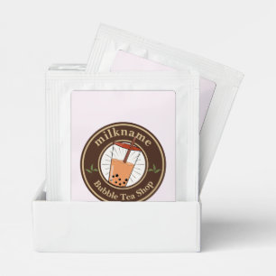 Modern Bubble Tea milk shop Café Cafe staff name Bag Drink Mix