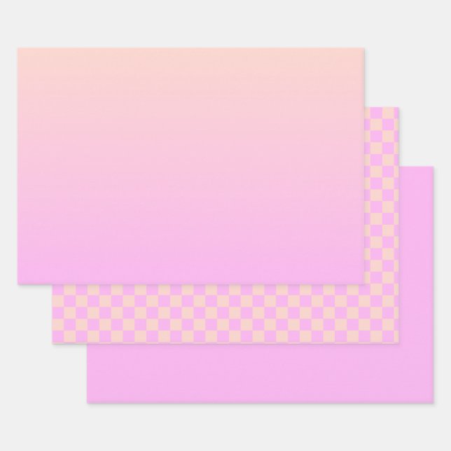Modern Bubblegum & Soft Peach Wrapping Paper Pack (Set)