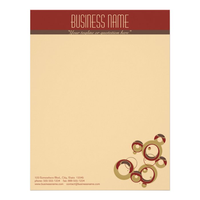 Modern Bubbles Letterhead   Beige