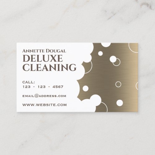 Modern bubbles pattern faux metallic business card